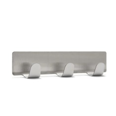 Suport perete adeziv inox, 12 cm, carlig dublu