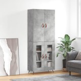 vidaXL Dulap &icirc;nalt, gri beton, 69,5x34x180, lemn compozit