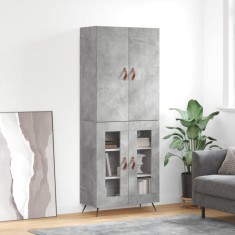 vidaXL Dulap &amp;icirc;nalt, gri beton, 69,5x34x180, lemn compozit foto