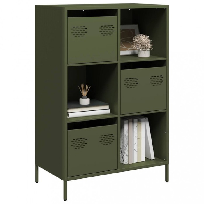 Gossi dulap inalt, verde masliniu, 68x39x103,5 cm, otel