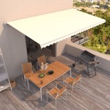 Cumpara ieftin Copertină retractabilă automat, crem, 600x350 cm