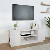 Comoda TV, alb, 110x35x40,5 cm, lemn masiv de pin GartenMobel Dekor, vidaXL