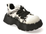 Pantofi sport GRYXX albi, 6891, din material textil si piele naturala