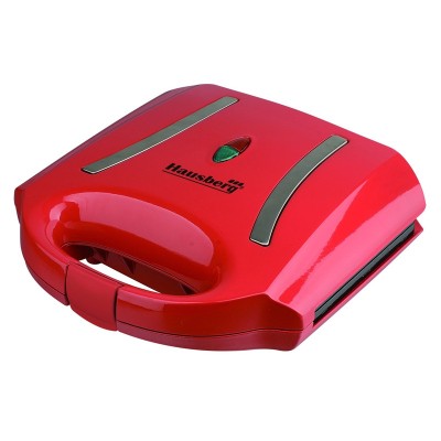 Sandwich Maker Hausberg, 800 W, LED, Rosu foto