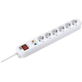 PRELUNGITOR Bachmann, Schuko x 6, conectare prin Schuko (T), cablu 1.5 m, protectie supratensiune, alb, &quot;B381.2501KR&quot; (timbru verde 0.18 lei)