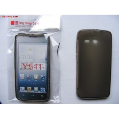 Husa Capac Silicon Huawei Ascend Y511 Gri/Transparent foto