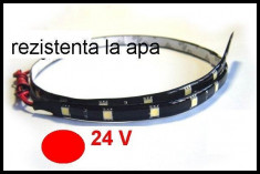 Banda flexibila cu 12 led-uri 5050 (30 cm), lumina rosie 24V - BFC76321 foto