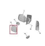 Geam oglinda exterioara Citroen Berlingo 06.18-, Jumpy/Spacetourer 06.16-; Opel Combo/Life 09.18-, Zafira Life 08.19-; Peugeot Expert/Traveller 06.16