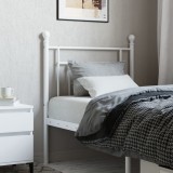 Cumpara ieftin Tăblie de pat metalică, alb, 80 cm