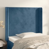 VidaXL Tăblie pat cu urechi albastru &icirc;nchis 103x16x118/128 cm catifea 3119346
