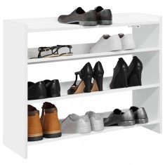 vidaXL Pantofar, alb, 80x25x62 cm, lemn prelucrat foto
