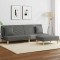 vidaXL Canapea extensibilă 2 locuri/perne/taburet, gri &icirc;nchis, textil 3216256