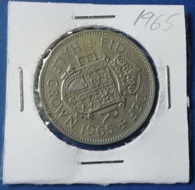 M3 C50 - Moneda foarte veche Anglia - Half crown - 1965 foto
