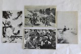 Patru carti postale cu tematica militara, RPR, necirculate, Necirculata, Fotografie, Romania de la 1950