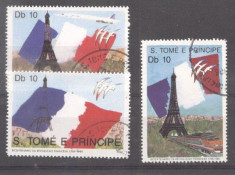 Sao Tome e Principe 1989 French Revolution, Flags, used M.271 foto