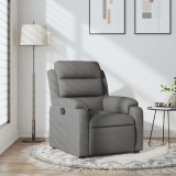 vidaXL Fotoliu rabatabil, gri &icirc;nchis, material textil