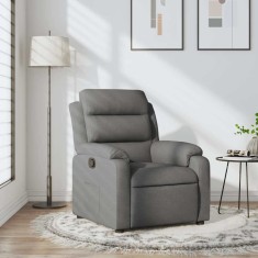 vidaXL Fotoliu rabatabil, gri &icirc;nchis, material textil 373463