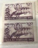 Timbre Pacea 10 februarie 1947 bloc de 2