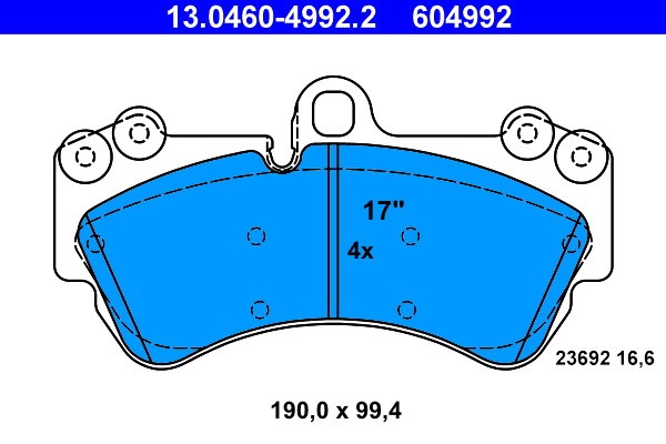 ATE 13.0460-4992.2 set placute frana,frana disc