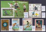 Lot filatelic Sport / Fotbal - Coliță Guyana (Italia '90) &amp; timbre Albania, URSS, Mongolia, Guineea Ecuatorială, Bulgaria -A991