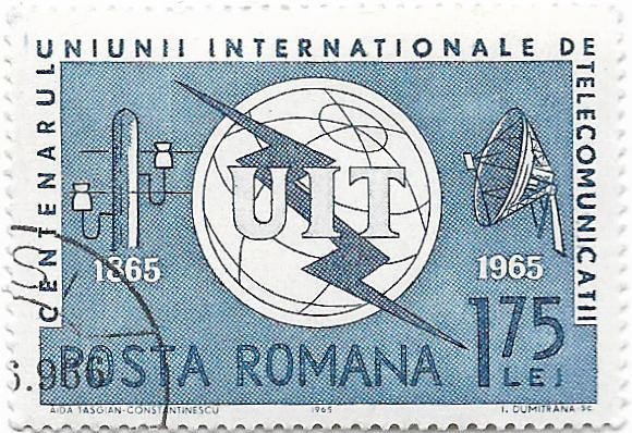 Centenarul telecomunicatiilor, 1965 - obliterata
