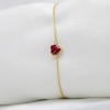 Bratara Din Argint Finuta --Model Inima - Rubin Rosu Argint ARG115G, Argintboutique