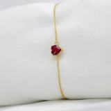 Bratara Din Argint Finuta --Model Inima - Rubin Rosu Argint ARG115G, Argintboutique
