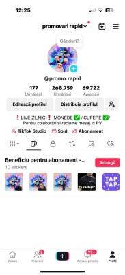 Cont tik tok 268k monetizat foto