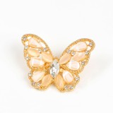 Brosa martisor fluture cu pietre roz