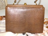 Poseta vintage , piele sopirla ,esarfa designer cadou, Geanta mana