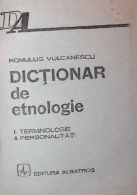 DICTIONAR DE ETNOLOGIE foto