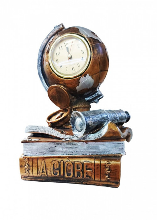 Ceas de masa, Glob pamantesc pe carte, Maro, 25 cm, FM04919