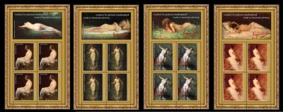 2019, Nuduri &amp;icirc;n pictura rom&amp;acirc;nească, minicoli de 4 timbre, LP 2229a, MNH foto