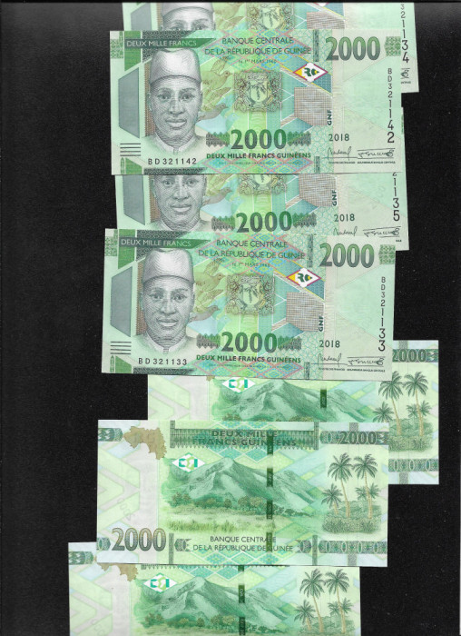 Guinea Guineea 2000 francs franci 2018 unc pret pe bucata
