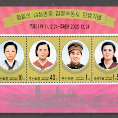 Coreea de Nord.2002 85 ani nastere Kim Jong Suk-Bl. SC.337