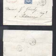 France 1862 Postal History Rare Old Cover + Content Paris to Libourney DB.495