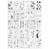 Cumpara ieftin Set 30 Tatuaje Temporare, pe Baza de Apa, Diverse Modele, Negru, 40g