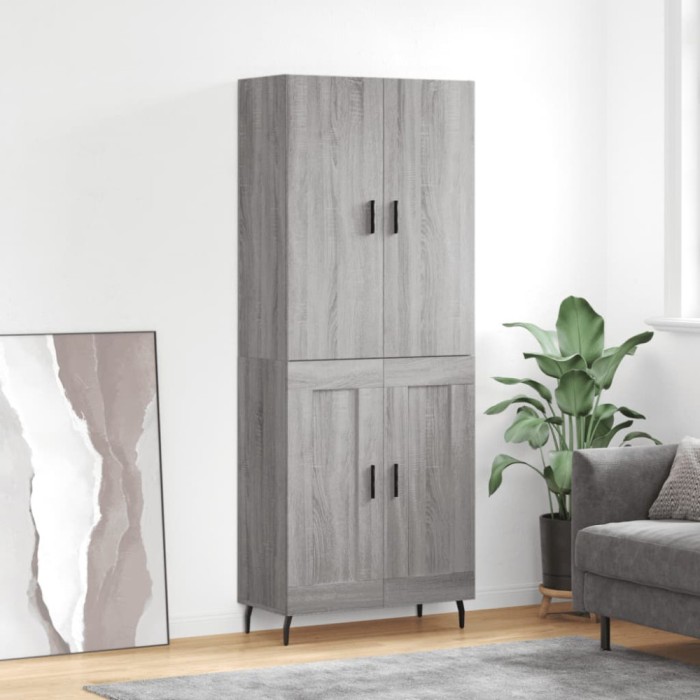 vidaXL Dulap &icirc;nalt, gri sonoma, 69,5x34x180 cm, lemn compozit 3195809