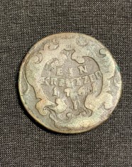 Moneda 1 kreuzer 1761 P Austria foto