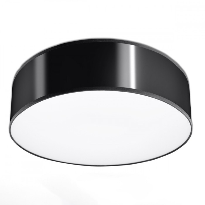 Lampă De Tavan Arena Negru Pvc 2 Becuri Rotunde Minimalistă De Interior
