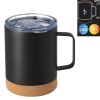 Cana Izotermă, Otel Inoxidabil, Negru, Bază Plută, Capacitate 350ml, Capac Transparent, Oem
