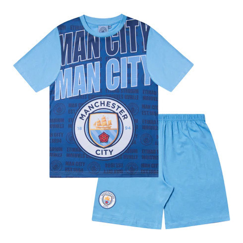 Manchester City pijamale de copii text navy - 10-11 let