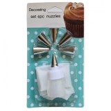 Set pentru decorat prajituri, 8 piese, pos cu adaptor si 6 duiuri