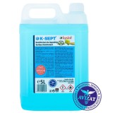 Cumpara ieftin Dezinfectant Suprafete K-SEPT 5L, Virucid, Bactericid, Fungicid, Avizat Ministerul Sanatatii, Alcool 75%, Uz Casnic, Industrial, Agroalimentar