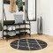 Covor pufos &quot;PAMPLONA&quot; fire &icirc;nalte negru/crem modern &Oslash; 100 cm