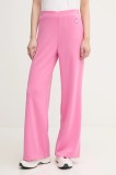 United Colors of Benetton pantaloni de trening culoarea roz, uni, 3JLC3F04C