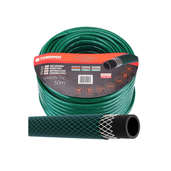 Furtun pentru gragina Garden 1/2&quot; 8 bari 50 metri, Powermat