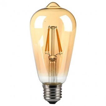 BEC LED ST64 E27 8W CU FILAMENT 2200K ALB CALD MODEL EDISON foto