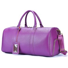 Geanta voiaj, fitness, BUSY LDY&amp;GTM&reg; Indigo, piele naturala, compartiment incaltaminte, unisex, capacitate mare, mov