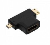 Adaptor HDMI Mama la Mini HDMI Tata si Micro HDMI Tata, CE Contact Electric, HDTV